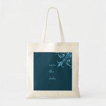 Eleganter Save the Date Blumenentwurf Leinentaschen