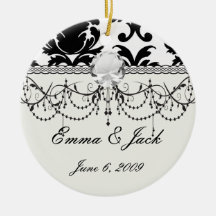 eleganter Schwarzweiss-Damast Ornament