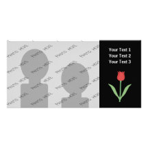 Eleganter Tulpe-Entwurf auf Schwarzem Foto Karte