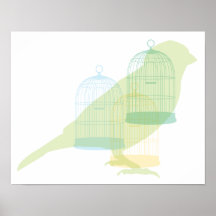 Eleganter Vogelentwurf Plakatdruck