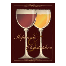 Eleganter Wein-Themed Brautparty-Einladung