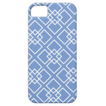 Elegantes blaues Monogramm-Muster Etui Fürs iPhone 5