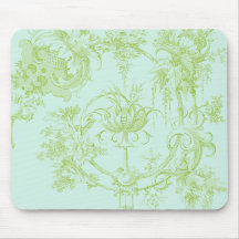 Elegantes Blumen-, Blatt-Grün und Aqua Mousepads