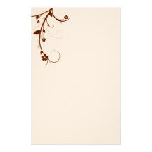 ELEGANTES BROWNblumenbriefpapier Büropapier