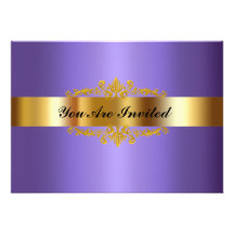 Elegantes Geburtstags-Party Einladungs-Gold lila