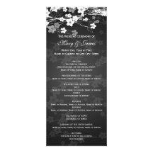 Elegantes Hochzeits-Programm-Kirschblüten-Schwarze Individuelle Einladungen