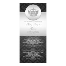 Elegantes Hochzeits-Programm-königliches Kronen-Sc Individuelle Werbe Karte