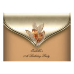 Elegantes Karamell-beige Goldgeburtstags-Party Personalisierte Einladungskarte