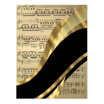 Elegantes Musikblatt Postkarten