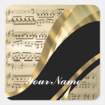 Elegantes Musikblatt Sticker