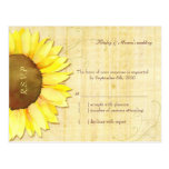 Elegantes Papyrus-Sonnenblume-Hochzeit UAWG (4.25x Postkarte
