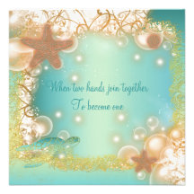 Elegantes Partythema der Strandhochzeit Personalisierte Ankündigungskarte