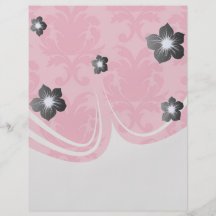 elegantes rosa Damastmuster mit zwei Tönen Bedruckte Flyer