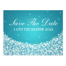 Elegantes Save the Date Stern-Schein-Blau Postkarte