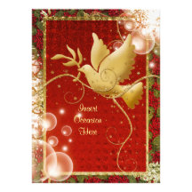 Elegantes TaubenfriedensWirbels-WeihnachtsParty Personalisierte Einladungskarte
