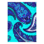 Elektrische Aqua-Paisley-Hochzeits-Einladung