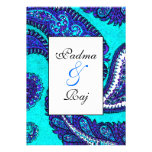 Elektrische Aqua-Paisley-Hochzeits-Einladung