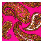 Elektrische Fuscia Paisley Hochzeits-Einladung