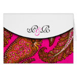 Elektrische Fuscia Paisley mit Monogramm Anmerkung