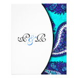Elektrisches Aqua-Paisley-Hochzeits-Einladung UAWG