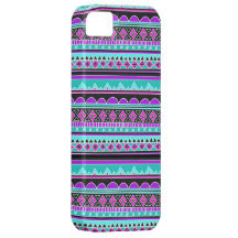 Elektrisches blaues und lila geometrisches Muster iPhone 5 Etui