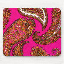 Elektrisches Fuscia Inder-Paisley-Rosa Mauspads