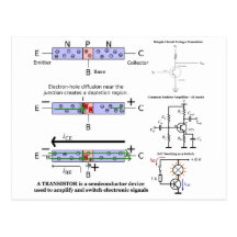 Elektronisches Signal verstärken Transistor-Halble Postkarten