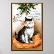Ellen H. Clapsaddle: Katze unter Mistelzweig Plakat