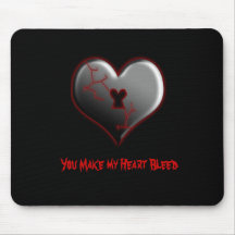 Emo blutendes defektes Herz Mousepad