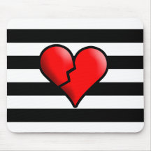 Emo defektes Herz u. Streifen Mousepads