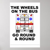 Ems-Krankenwagen - Räder gehen Runde, Plakat