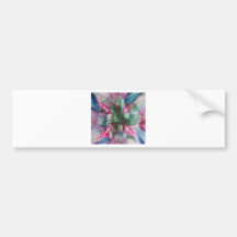 Encaustic Mandala green pink blue drops Autoaufkleber