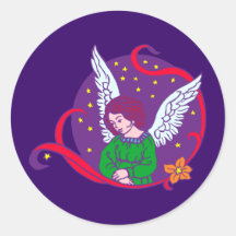 Engel angel runder sticker