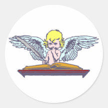 Engel Cherubim cherub Runder Aufkleber