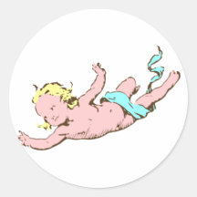 Engel Cherubim cherub Runder Aufkleber