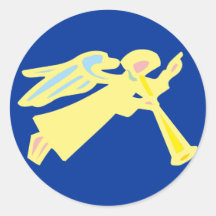 Engel Posaunenengel trumpet angel Runder Sticker