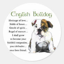 Englische Bulldoggen-Geschenke Runder Sticker