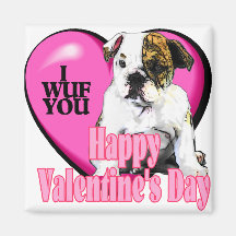 Englische Bulldoggen-Valentinstag-Geschenke Magnete