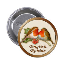 Englische Rotkehlchen Button