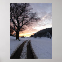 Englische Schneeszene Posterdrucke