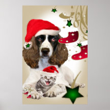 Englischer Springerspaniel-Weihnachtsplakat