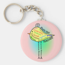 Englischlehrer-"Grammatik-Vogel-" Geschenke Schlüsselanhänger