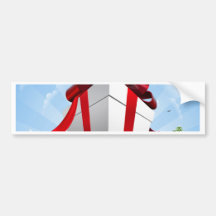 Enormes Weihnachtsgeschenk im Schnee Autosticker