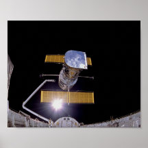 Entdeckung entfaltet das Hubble Weltraumteleskop Posterdruck