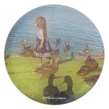Enten-Mädchen-Platte Flache Teller