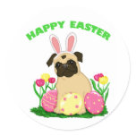 Entzückende Osterhasen-Mops-Aufkleber aufkleber