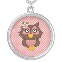 Entzückende rosa Retro Eulen-T-Shirts und Geschenk Personalisierter Schmuck