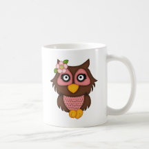 Entzückende rosa Retro Eulen-T-Shirts und Geschenk Tasse