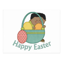 Entzückender Afroamerikaner Ostern scherzt Karten Postkarte