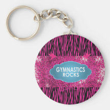 Entzückender gymnastischer Felsen-Rosa ZEBRA Keych Schlüsselanhänger